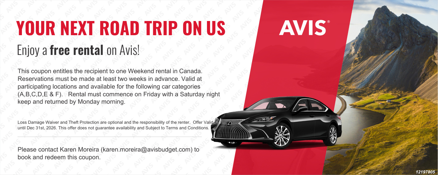 Avis Weekend Car Rental Voucher